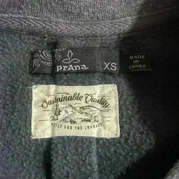 Prana womens Camo Sweatshirt, size Xsmall XS gray blue black - Picture 4 of 8